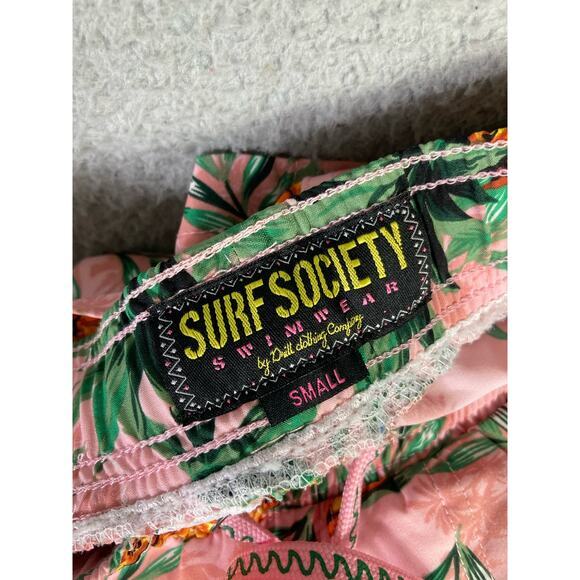 Surf Society Men's Pineapple Board Shorts Pink Swim Trunks Size S - Picture 2 of 7